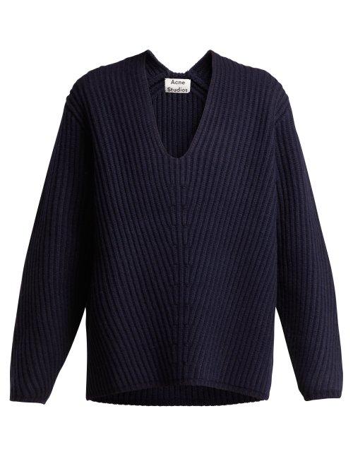 Matchesfashion.com Acne Studios - Deborah Wool Sweater - Womens - Navy