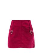 Matchesfashion.com Thebe Magugu - Dungaree-strap Cotton-corduroy Mini Skirt - Womens - Red