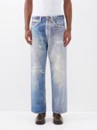Our Legacy - Third Cut Distressed Straight-leg Jeans - Mens - Light Wash