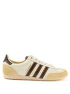 Adidas X Wales Bonner - Japan Blanket-stitched Leather And Suede Trainers - Mens - Cream Multi