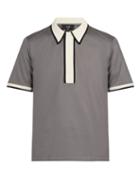 Matchesfashion.com Dunhill - Contrast Trim Cotton Polo Shirt - Mens - Grey