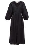 Matchesfashion.com Mara Hoffman - Simone Zipped Organic Cotton Midi Dress - Womens - Black