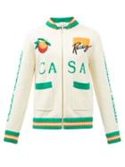 Casablanca - Racing-intarsia Cotton Track Jacket - Mens - White