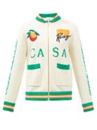 Casablanca - Racing-intarsia Cotton Track Jacket - Mens - White
