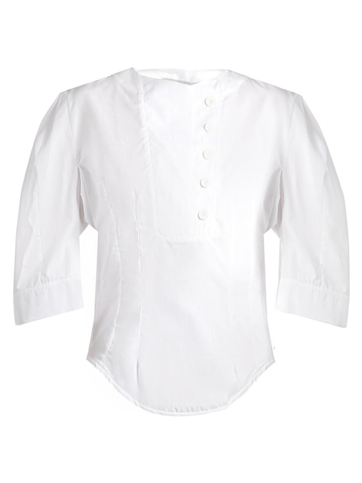 Stella Mccartney Double-placket Washed-cotton Top