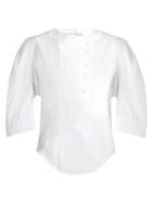 Stella Mccartney Double-placket Washed-cotton Top