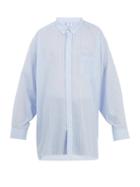 Matchesfashion.com Vetements - Oversized Patch Pocket Striped Shirt - Mens - White Multi