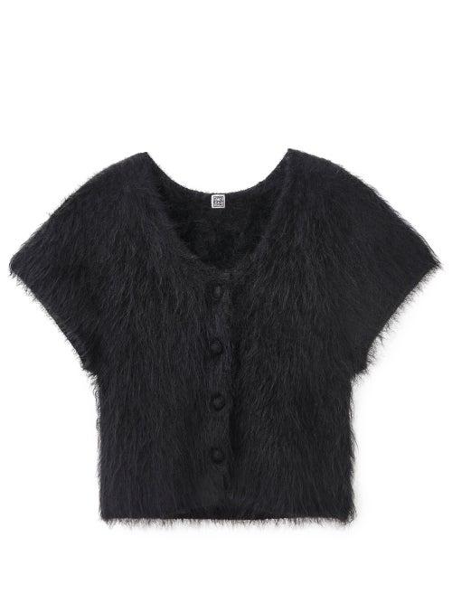 Matchesfashion.com Totme - Cropped-sleeve Knit Cardigan - Womens - Black