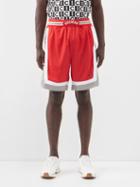 Icecream - Logo-embroidered Perforated Jersey Shorts - Mens - Red