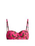 Matchesfashion.com Dolce & Gabbana - Butterfly Print Balconette Bikini Top - Womens - Pink Multi