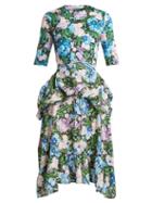 Matchesfashion.com Balenciaga - Floral Print Wrap Around Jersey Dress - Womens - Multi