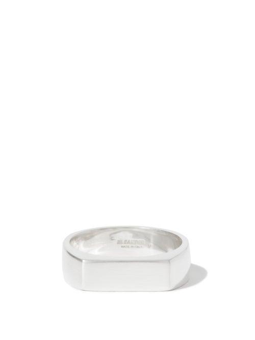 Matchesfashion.com Jil Sander - Brushed Sterling-silver Signet Ring - Mens - Silver