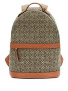 Loewe - Anagram-jacquard Leather-trim Backpack - Mens - Khaki