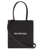 Matchesfashion.com Balenciaga - Shopping Small Textured-leather Cross-body Bag - Womens - Black