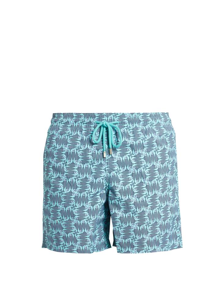 Vilebrequin Moorea Check Fishes-print Swim Shorts