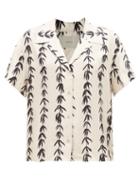 Asceno - Prague Foliage-print Silk-twill Shirt - Womens - White Black