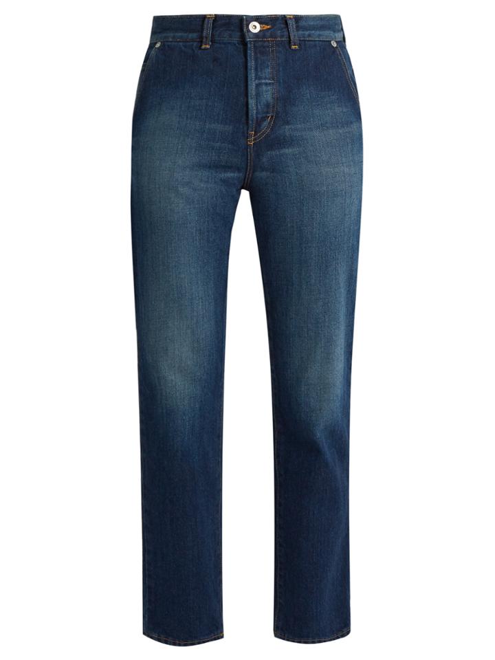 Muveil Bow-pockets Straight-leg Cropped Jeans