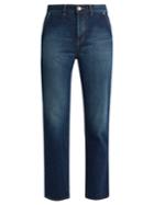 Muveil Bow-pockets Straight-leg Cropped Jeans