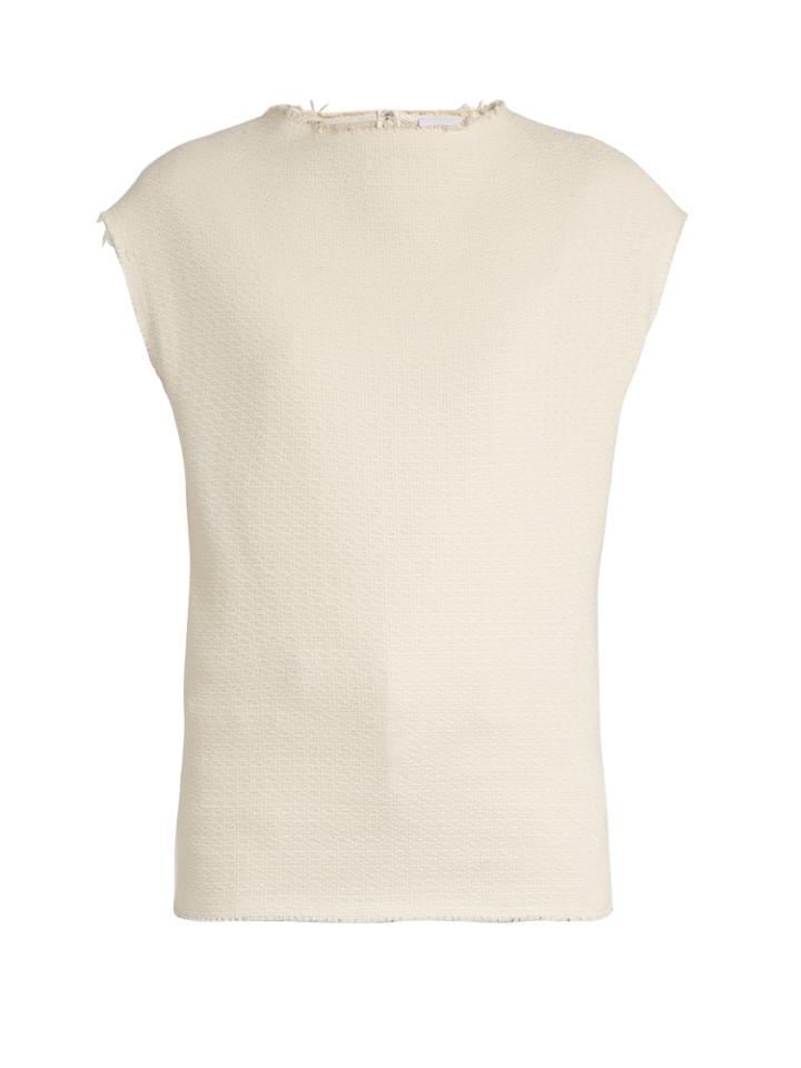 Raey Raw-edge Woven Cotton-blend Top