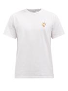 Maison Kitsun - All Right Fox-patch Cotton-jersey T-shirt - Mens - White