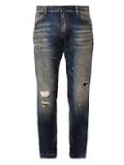 Dolce & Gabbana Gold-fit Distressed Skinny Jeans