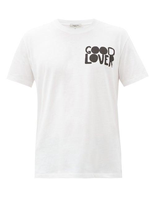 Matchesfashion.com Valentino Garavani - Good Lover-print Cotton-jersey T-shirt - Mens - White
