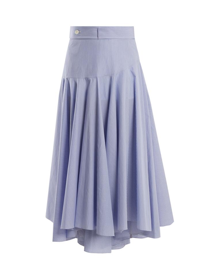 Loewe Striped Cotton-poplin Midi Skirt