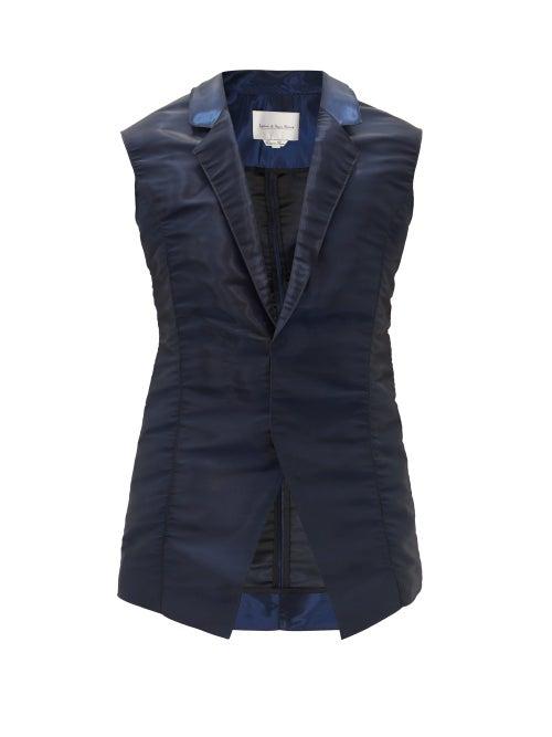 Matchesfashion.com Ludovic De Saint Sernin - Sleeveless Single-breasted Satin Jacket - Mens - Blue