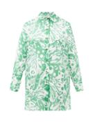 Matchesfashion.com Eres - Turtle Coralsand-print Cotton Shirt Cover Up - Womens - Green