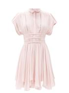 Matchesfashion.com Giambattista Valli - Pleated Silk-georgette Mini Dress - Womens - Pink