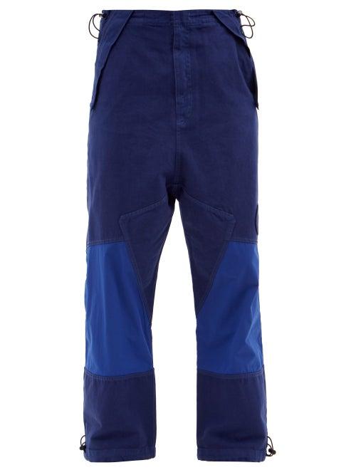 Eye/loewe/nature - Panelled Cotton-canvas Trousers - Mens - Blue