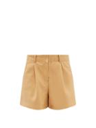 The Frankie Shop - Manon Pleated Faux-leather Shorts - Womens - Beige