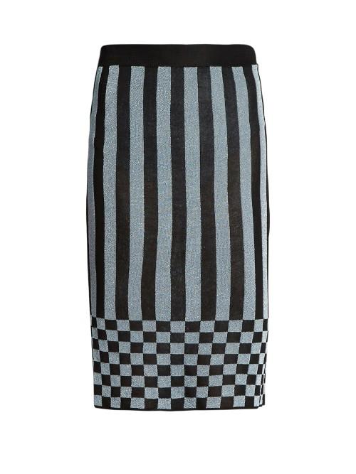 House Of Holland Striped-knit Pencil Skirt
