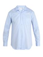 Comme Des Garçons Shirt Geometric-jacquard Patch-pocket Cotton Shirt