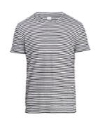 120 Lino Crew-neck Striped Linen-jersey T-shirt