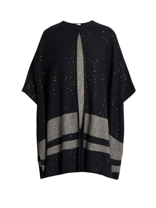 Brunello Cucinelli Sequin-embellished Cashmere Poncho