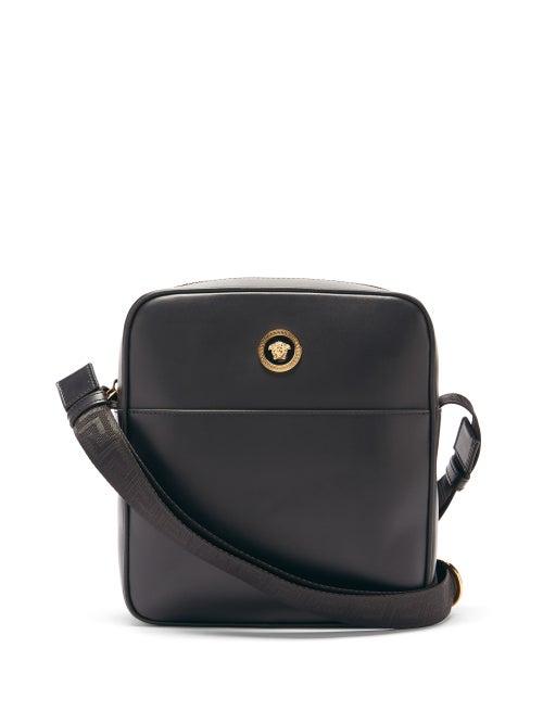 Matchesfashion.com Versace - Logo-plaque Leather Cross-body Bag - Mens - Black