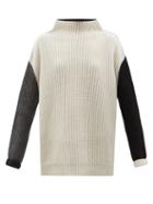 Frame - Colour-block High-neck Merino Sweater - Womens - Cream Multi