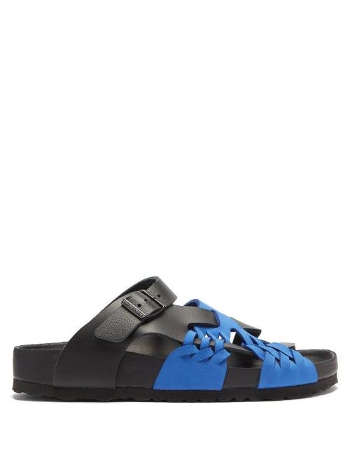 Matchesfashion.com Birkenstock X Csm - Tallahassee Woven Leather Sandals - Womens - Black Blue