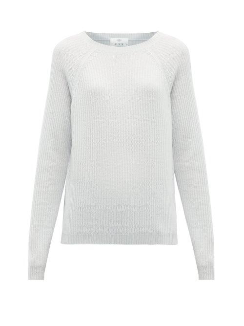 Matchesfashion.com Allude - Round Neck Cashmere Sweater - Womens - Light Blue