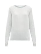 Matchesfashion.com Allude - Round Neck Cashmere Sweater - Womens - Light Blue