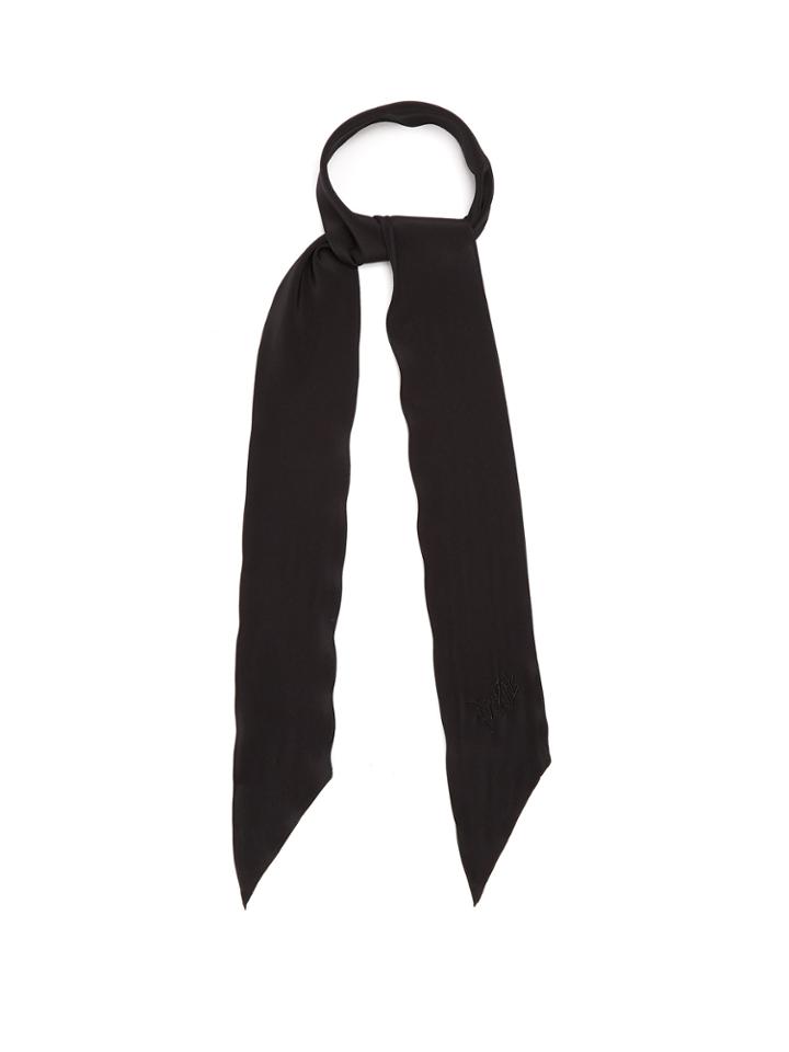 Rockins Black Super-skinny Silk Scarf