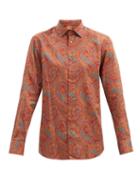 Matchesfashion.com Etro - Paisley-print Cotton-sateen Shirt - Mens - Orange Multi