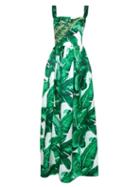 Dolce & Gabbana Banana Leaf-print Embellished Gown