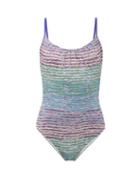 Matchesfashion.com Missoni Mare - Scoop-neck Lam Swimsuit - Womens - Blue Multi