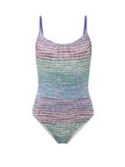 Matchesfashion.com Missoni Mare - Scoop-neck Lam Swimsuit - Womens - Blue Multi