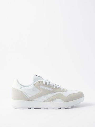 Reebok X Margiela - Project 0 Classic Mesh And Suede Trainers - Mens - White