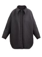 Raf Simons - Oversized Detachable-collar Wrinkled Coat - Womens - Black