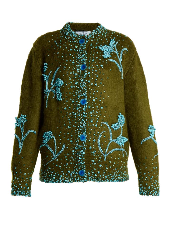 Prada Bead-embellished Mohair-blend Cardigan