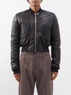 Rick Owens - Cropped Padded-leather Bomber Jacket - Mens - Black